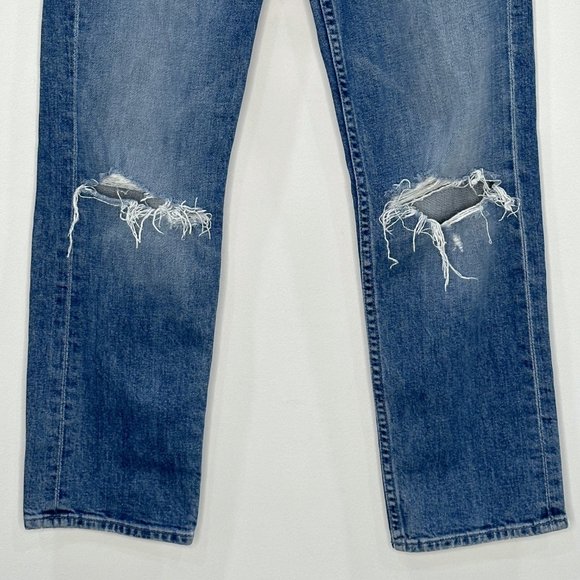 Mother The Tomcat Playing with Scissors Straight Leg Crop Distressed Jeans Sz 25 - Picture 8 of 16